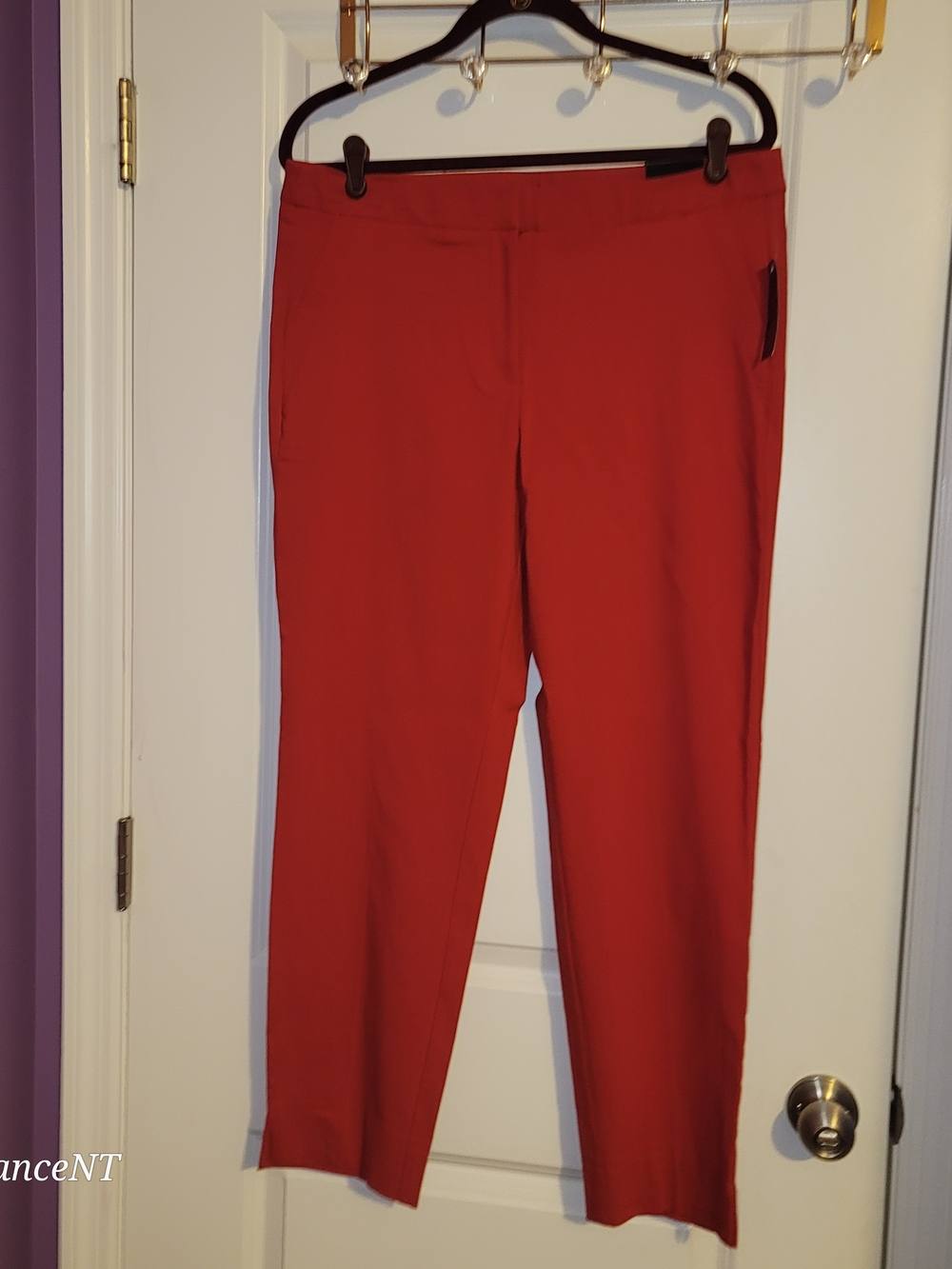Lane Bryant Red Straight-Leg Ankle Pants Sz: 14 NWT